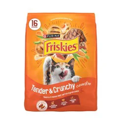 Friskies Tender & Crunchy with Flavors Chicken,Beef,Carrots&Green Beans Adult Complete & Balanced Dry Cat Food - 16lbs