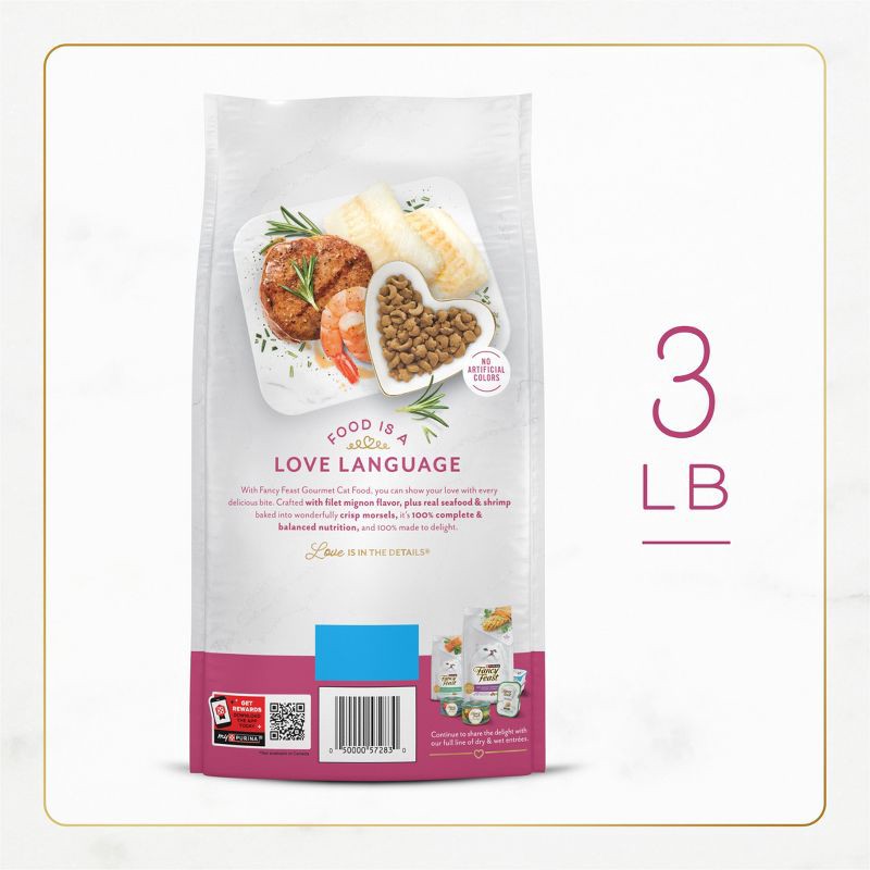slide 10 of 13, Purina Fancy Feast Filet Mignon with Real Seafood & Shrimp Flavor Dry Cat Food - 3lbs, 3 lb