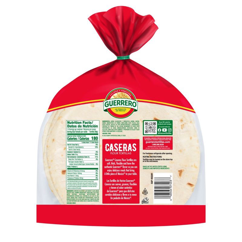slide 2 of 9, Guerrero Taco Size Soft Caseras Flour Tortillas - 20.83oz/10ct, 20.83 oz, 10 ct