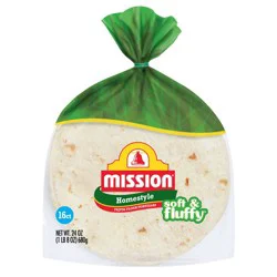 Mission Fajita Size Soft & Fluffy Homestyle Flour Tortillas - 24oz/16ct