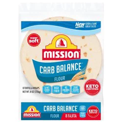Mission Fajita Size Carb Balance Flour Tortillas - 8oz/8ct