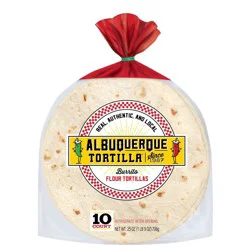 Albuquerque Tortilla Albuquerque Burrito Size Flour Tortillas - 25oz/10ct