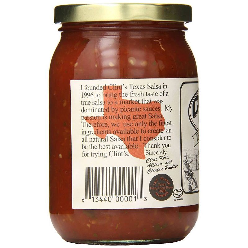 slide 3 of 3, Clint's Texas Salsa Medium 16oz, 16 oz