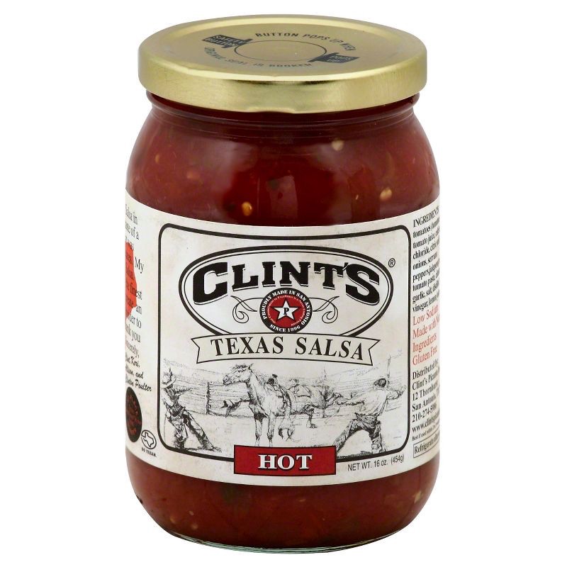 slide 1 of 3, Clint's Texas Salsa Hot 16oz, 16 oz