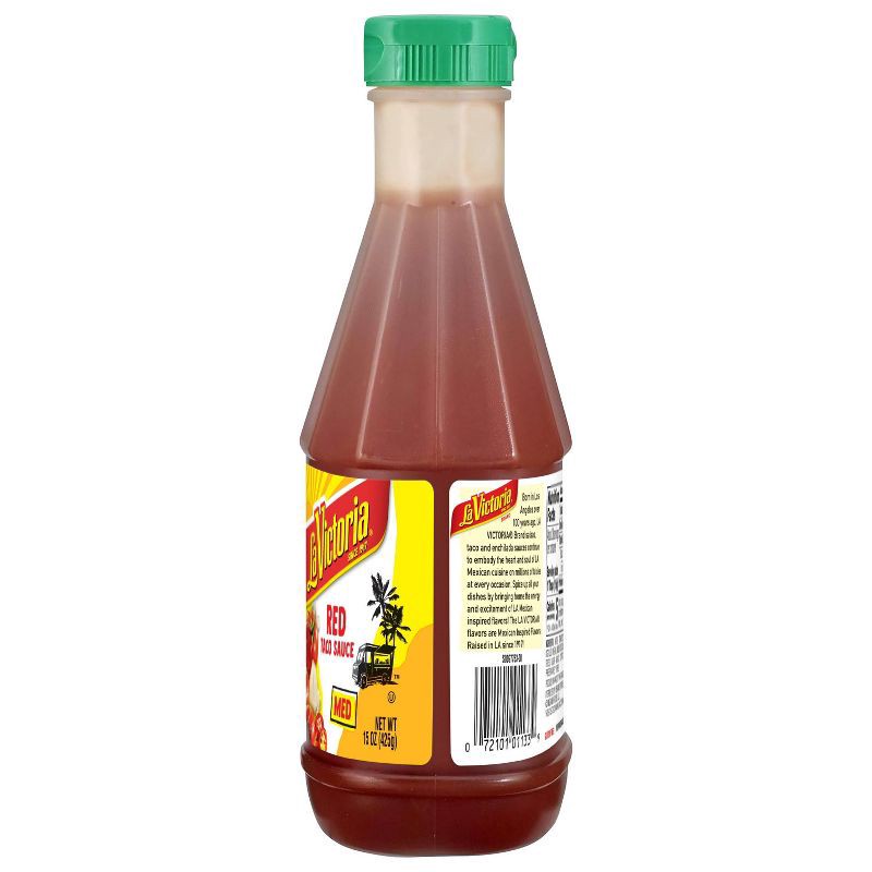 slide 3 of 10, La Victoria Red Taco Sauce Medium - 15oz, 15 oz