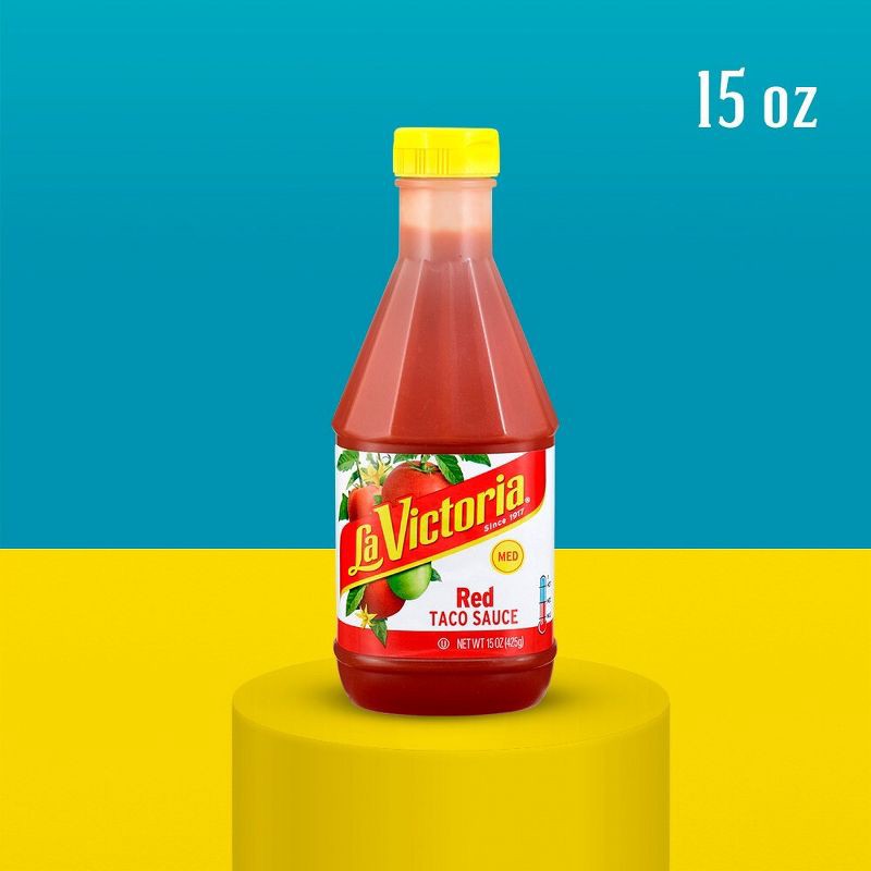 slide 8 of 10, La Victoria Red Taco Sauce Medium - 15oz, 15 oz