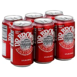 Dr. Brown's Soda Black Cherry Bottles - 6pk/12 fl oz