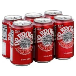 Dr. Brown's Soda Black Cherry Bottles - 6pk/12 fl oz