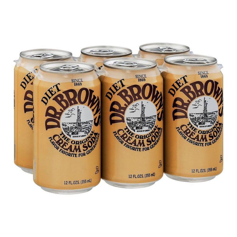 slide 3 of 3, Dr. Brown's Dr. Browns Diet Cream Soda Bottles - 6pk/12 fl oz, 6 ct; 12 fl oz