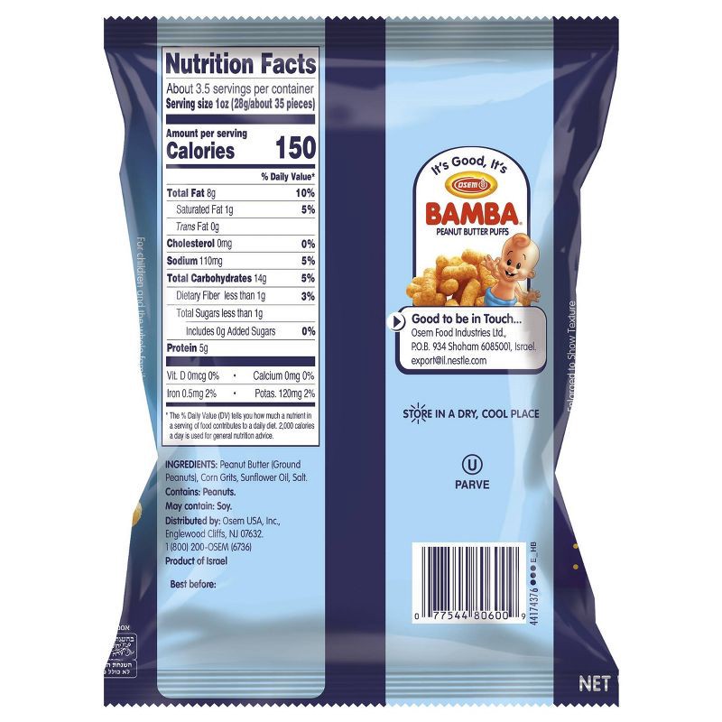 slide 2 of 8, Osem Bamba Peanut Snacks - 3.5oz, 3.5 oz