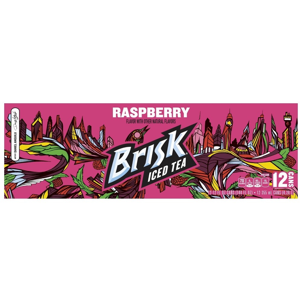 slide 2 of 5, Brisk Raspberry Iced Tea, 12 ct, 12 fl oz