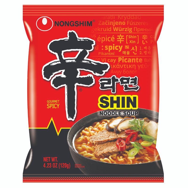slide 1 of 3, Nongshim Spicy Shin Noodle Soup - 4.23oz, 4.23 oz