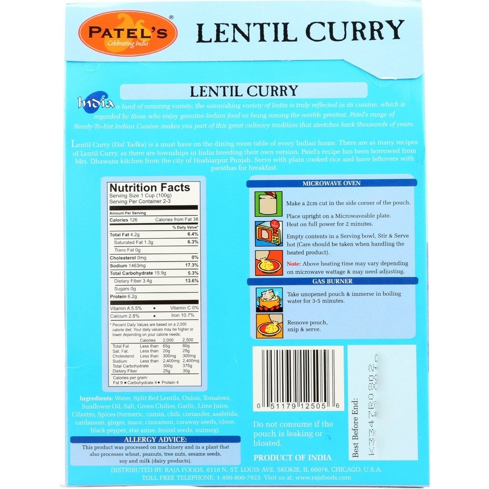 slide 2 of 3, Patel Dal Tadka Lentil Curry, 9.9 oz