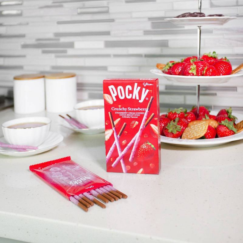 slide 3 of 5, Glico Pocky Crunchy Strawberry Cream Covered Biscuit Sticks - 1.79oz, 1.79 oz