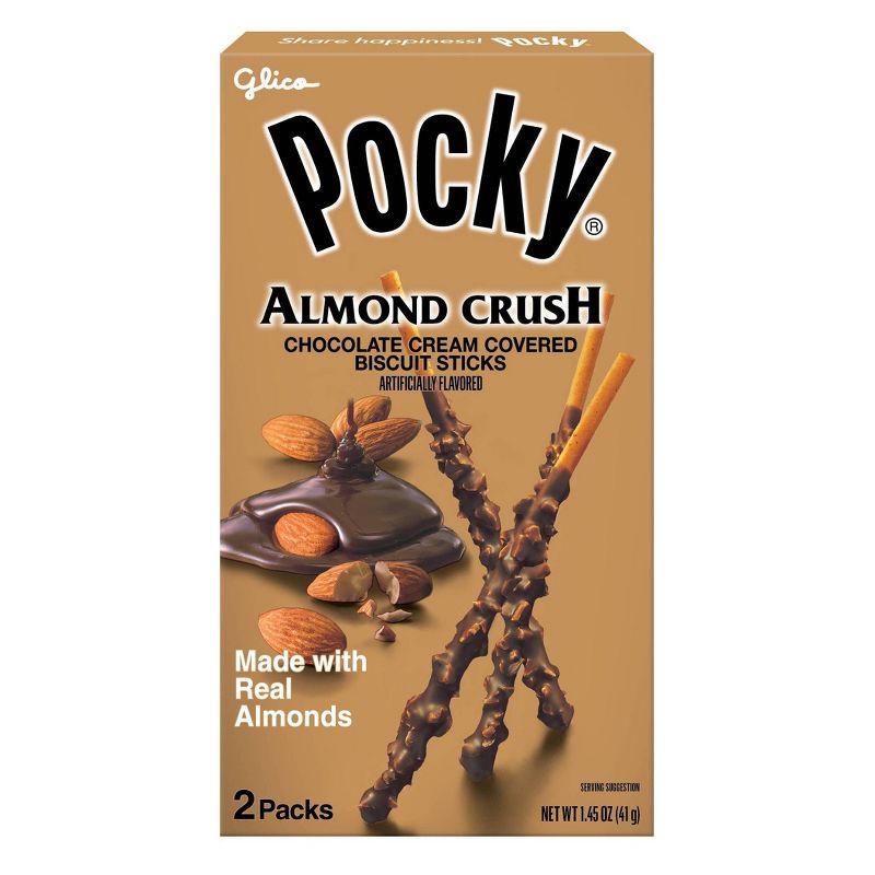 slide 1 of 2, Glico Pocky Chocolate Almond Crush Biscuit - 1.45oz, 1.45 oz