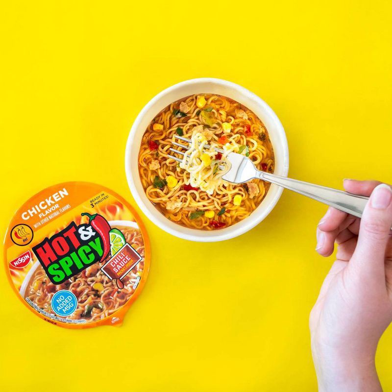 slide 2 of 4, Nissin Foods Hot & Spicy Chicken Bowl Noodles 3.32oz, 3.32 oz