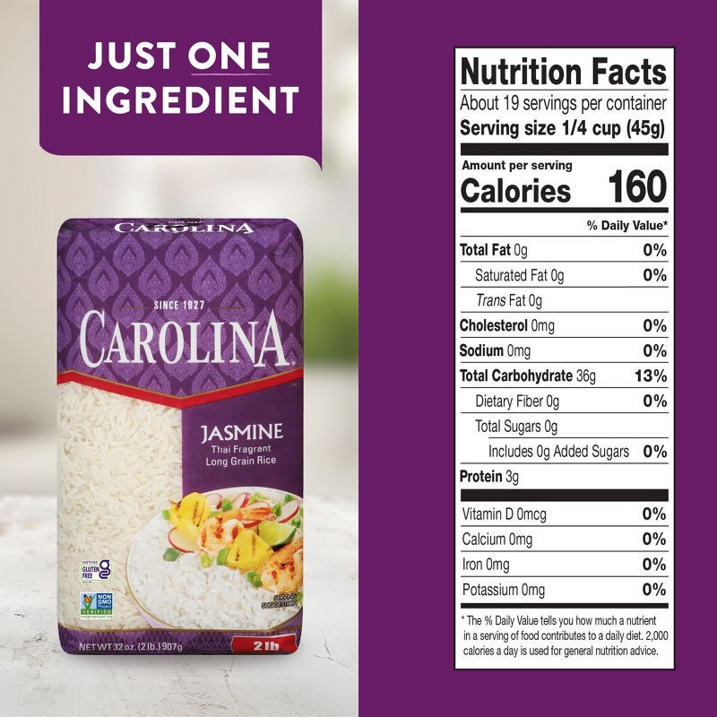 slide 9 of 9, Carolina Long Grain Jasmine Rice - 2lbs, 2 lb