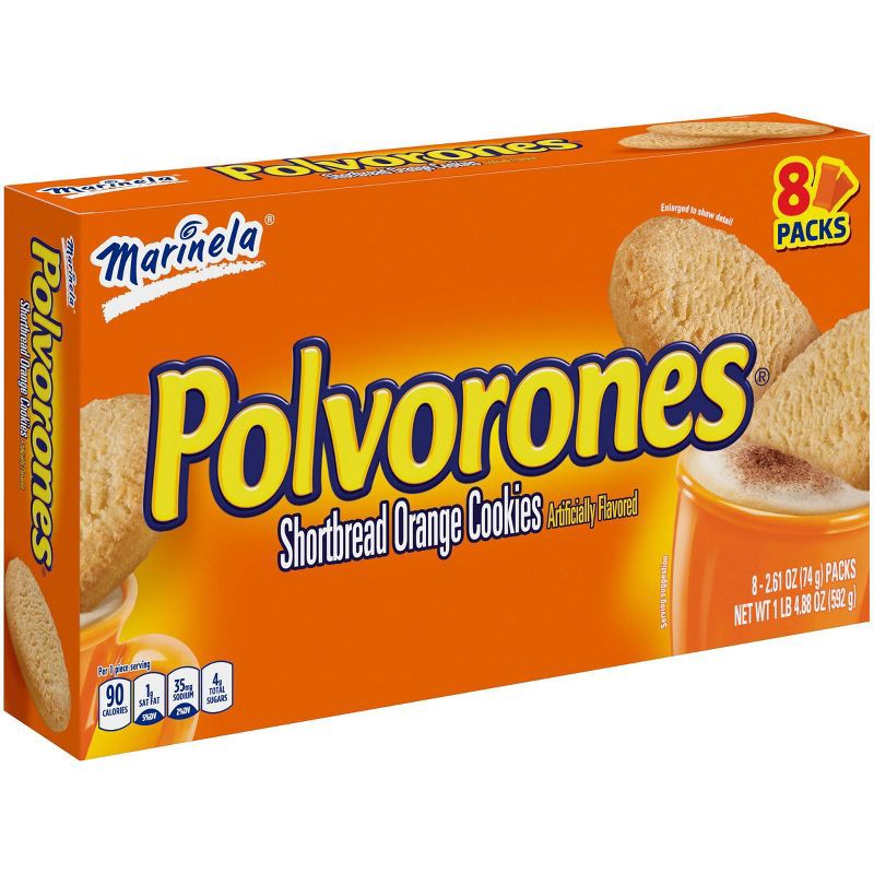 slide 2 of 5, Marinela Polvorones Shortbread Orange Cookies - 2.61oz/8pk, 2.61 oz, 8 ct