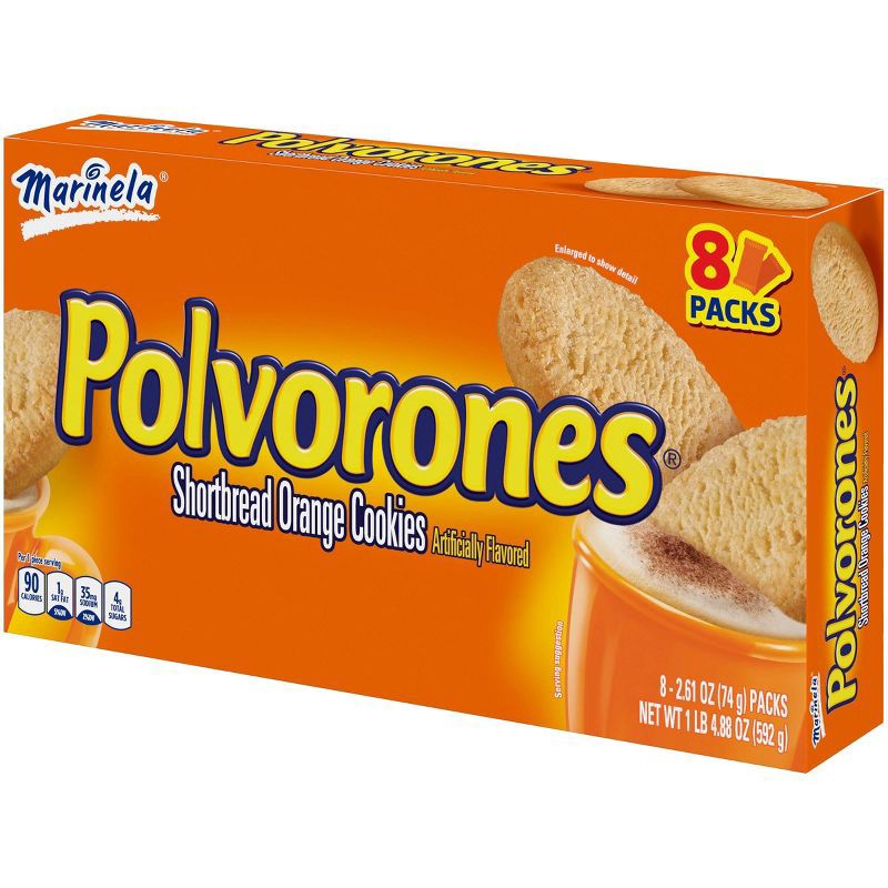 slide 3 of 5, Marinela Polvorones Shortbread Orange Cookies - 2.61oz/8pk, 2.61 oz, 8 ct