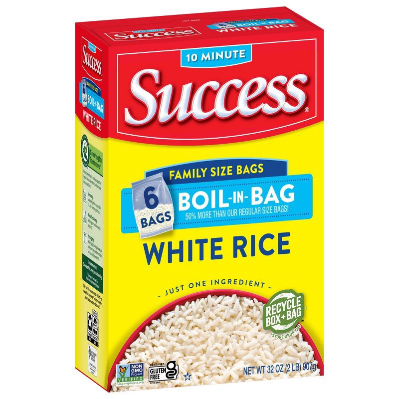 slide 1 of 8, Success Family Size Boil-in-Bag White Rice - 2lbs, 2 lb