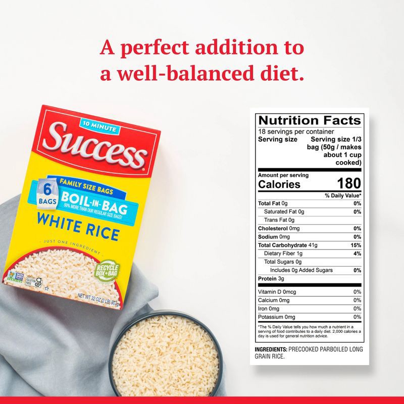 slide 7 of 8, Success Family Size Boil-in-Bag White Rice - 2lbs, 2 lb