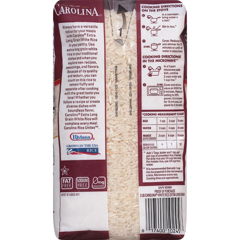 slide 2 of 7, Carolina Enriched Extra Long Grain Rice - 2lbs, 2 lb