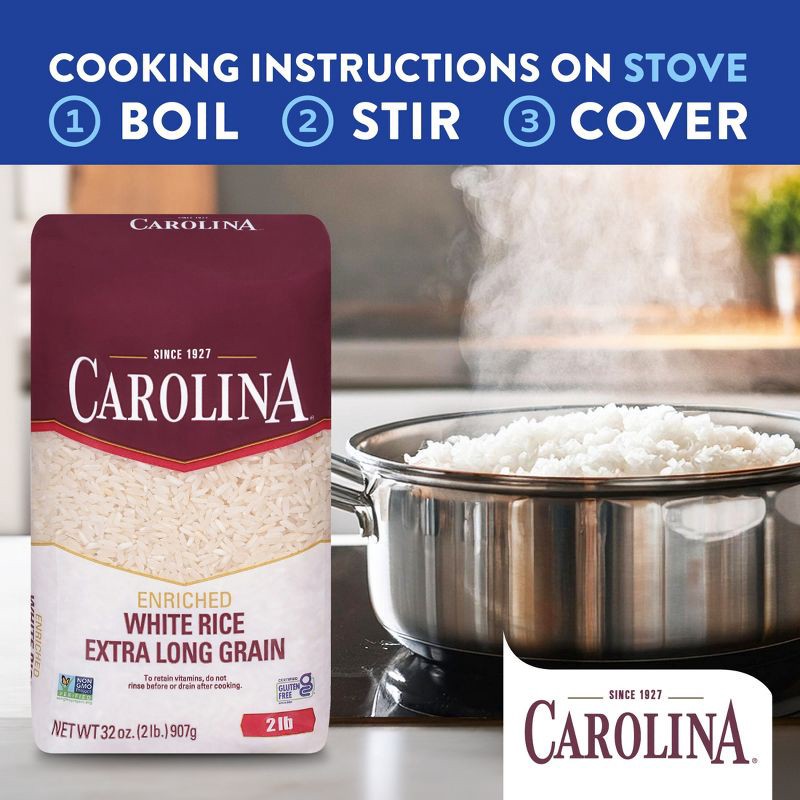 slide 4 of 9, Carolina Enriched Extra Long Grain Rice - 2lbs, 2 lb