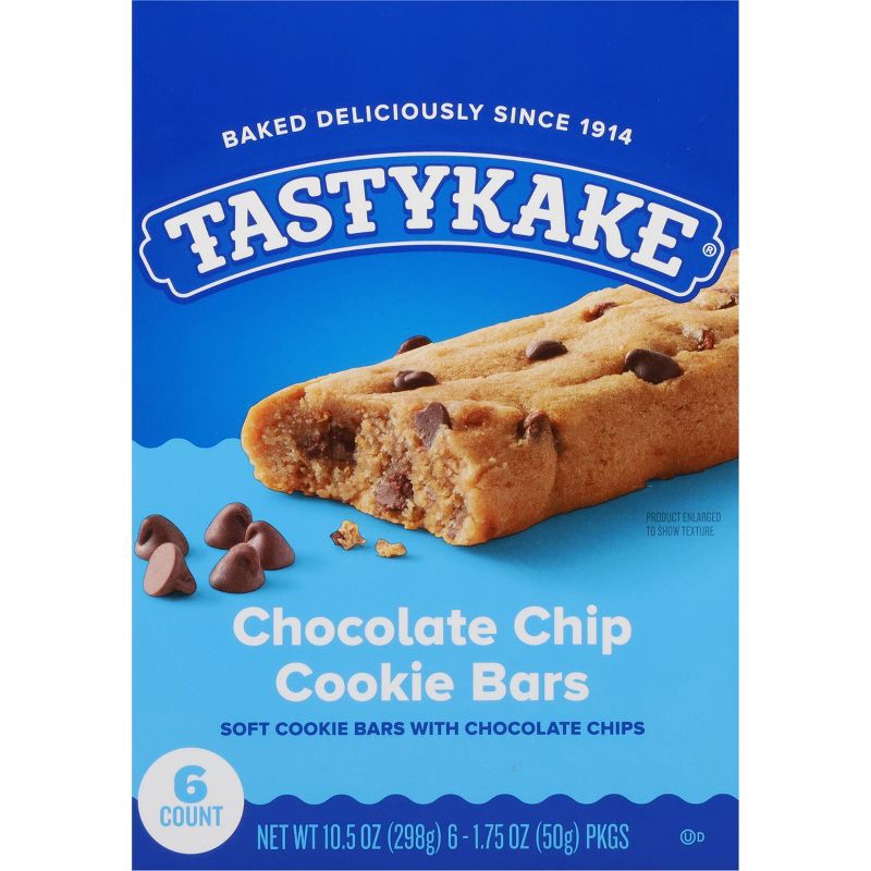 slide 4 of 8, Tastykake Chocolate Chip Cookie Bar - 10.5oz / 6ct, 6 ct; 10.5 oz