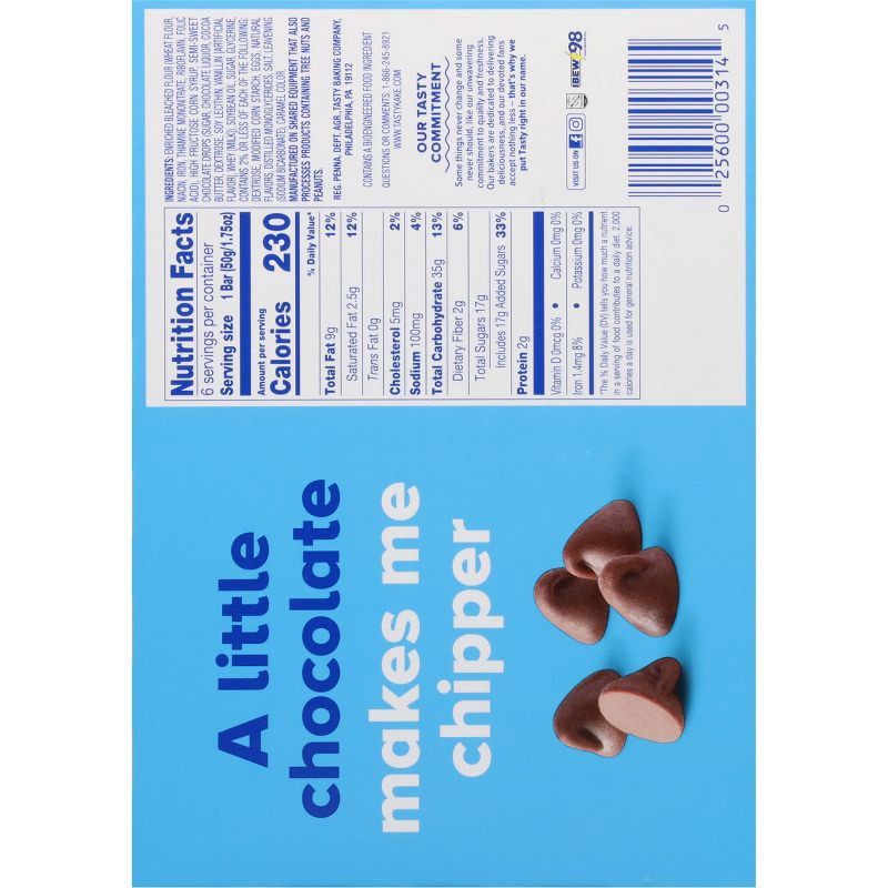 slide 5 of 8, Tastykake Chocolate Chip Cookie Bar - 10.5oz / 6ct, 6 ct; 10.5 oz