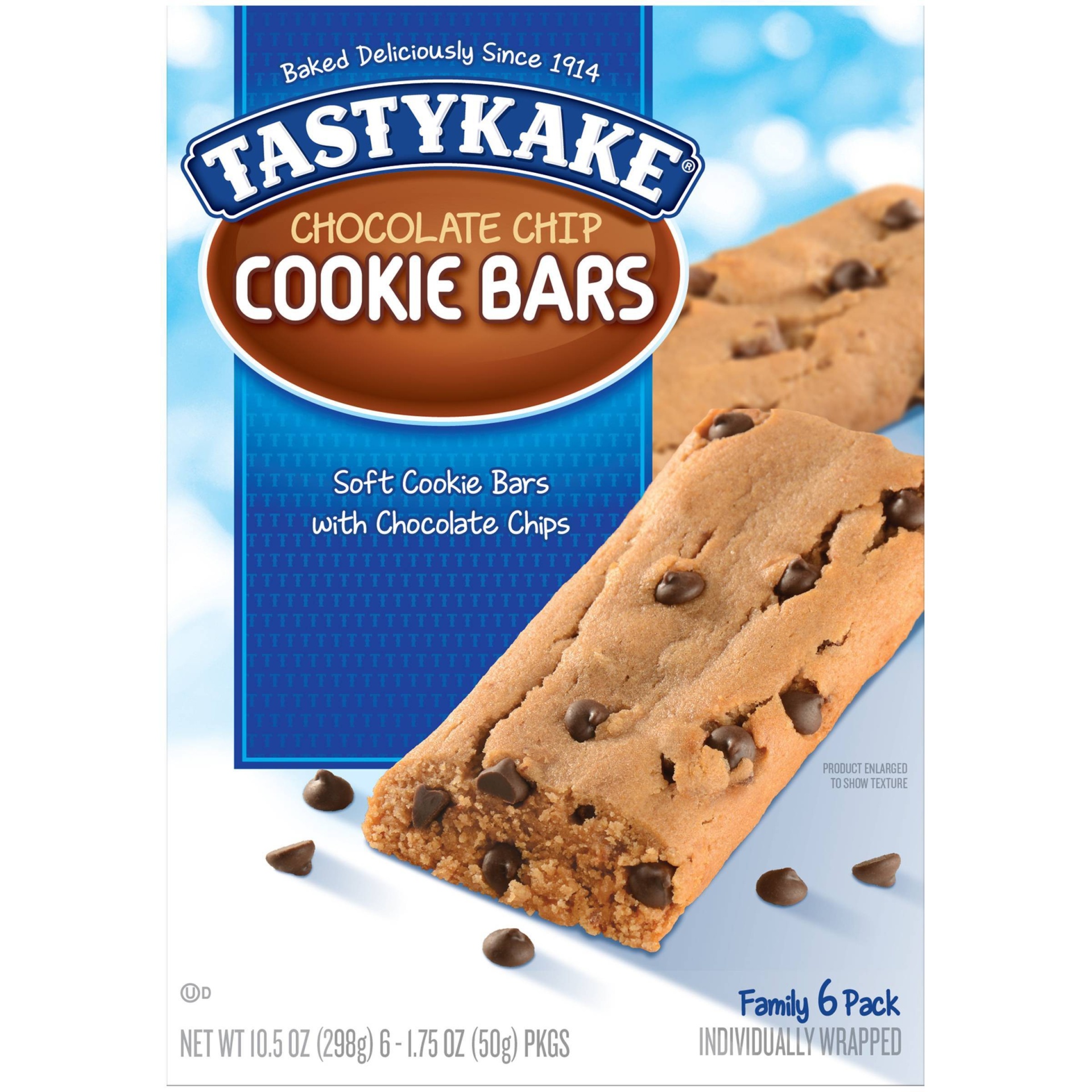 slide 1 of 4, Tastykake Chocolate Chip Cookie Bar, 12 oz, 6 ct