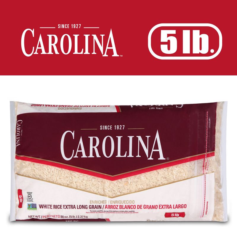 slide 3 of 7, Carolina Enriched Extra Long Grain White Rice - 5lbs, 5 lb