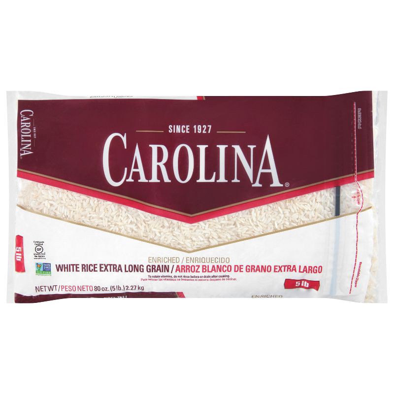 slide 1 of 7, Carolina Enriched Extra Long Grain White Rice - 5lbs, 5 lb