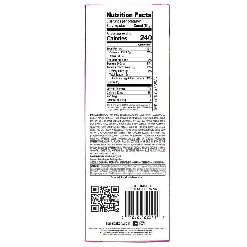 slide 2 of 4, Franz Donuts Raspberry Donut - 6ct/13.5oz, 6 ct; 13.5 oz