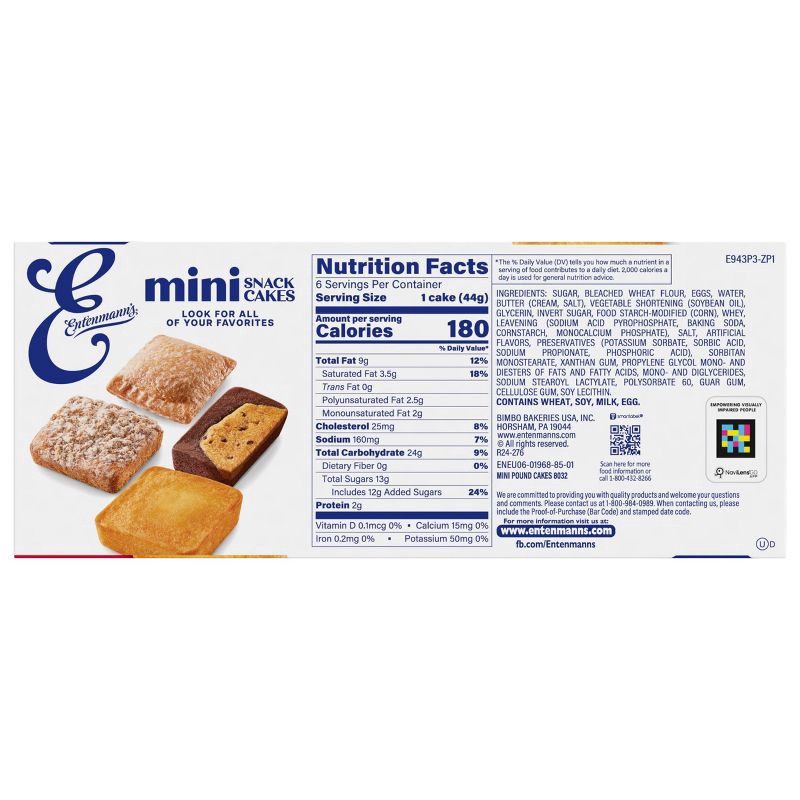 slide 6 of 23, Entenmann's Mini Butter Pound Cake - 9.25oz/6ct, 9.25 oz, 6 ct