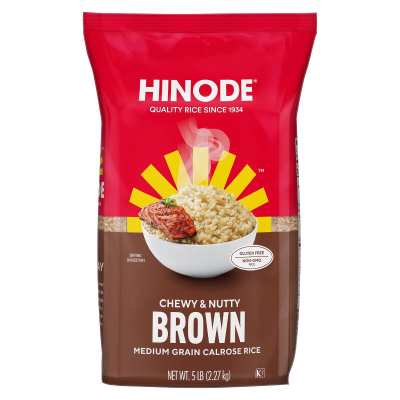 slide 1 of 7, Hinode Medium Grain Calrose Brown Rice - 5lbs, 5 lb