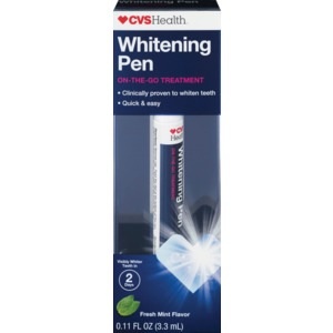 slide 1 of 1, CVS Health Teeth Whitening Pen Fast & Easy Gel, Fresh Mint, 0.11 fl oz; 3.3 ml