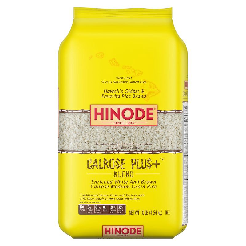 slide 1 of 5, Hinode Hapa Blend Enriched White and Brown Calrose Rice - 10lbs, 10 lb