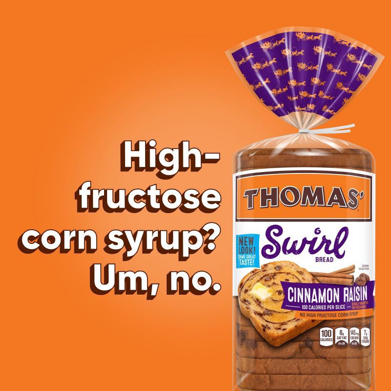 slide 5 of 13, Thomas Cinnamon Raisin Swirl Bread - 16oz, 16 oz