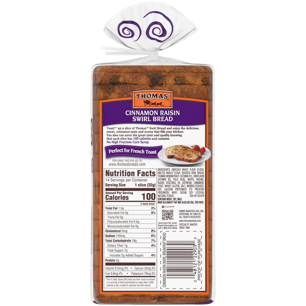 Thomas Cinnamon Raisin Swirl Breakfast Bread 16 Oz 16 Oz Shipt