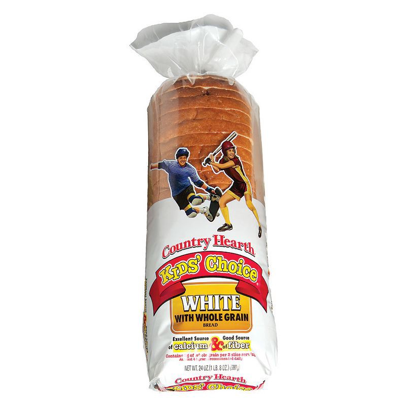 slide 1 of 4, Country Hearth Kids Choice Whole Grain White Bread - 24oz, 24 oz