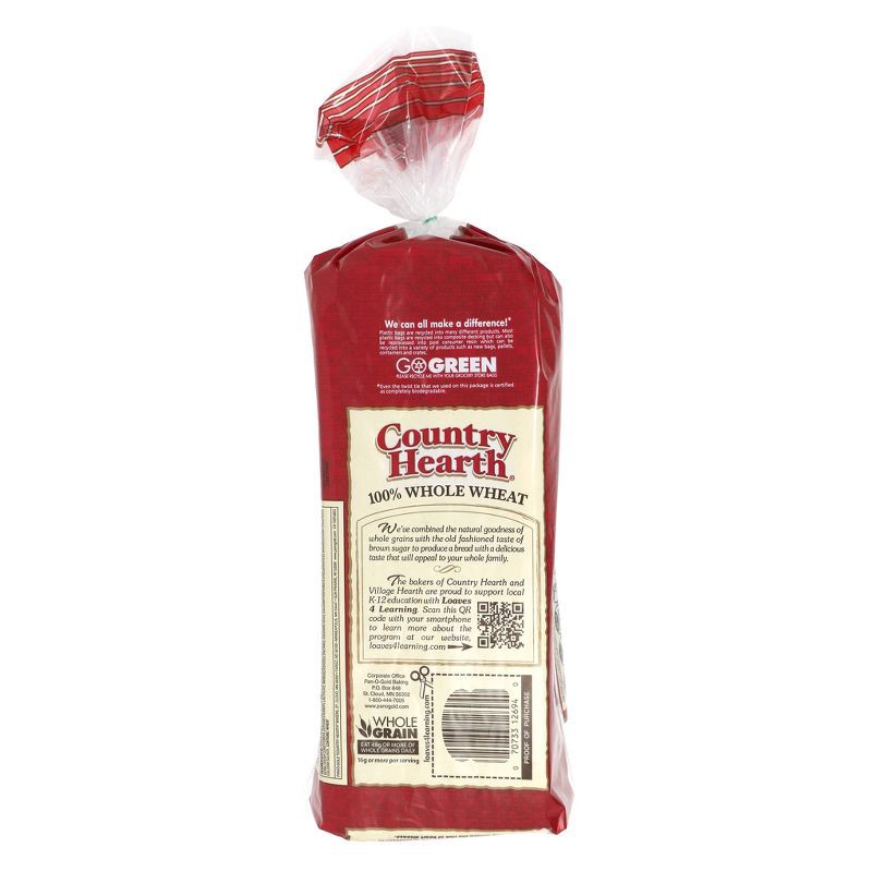 slide 3 of 4, Country Hearth 100% Whole Wheat Bread - 24oz, 24 oz