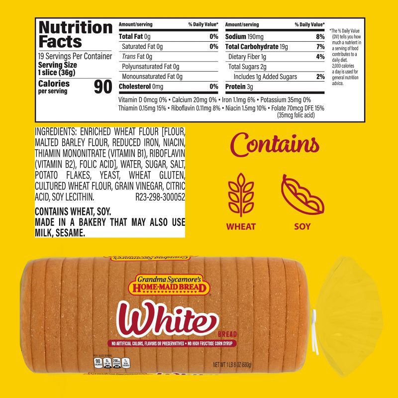 slide 4 of 32, Grandma Sycamore's White Bread - 24oz, 24 oz