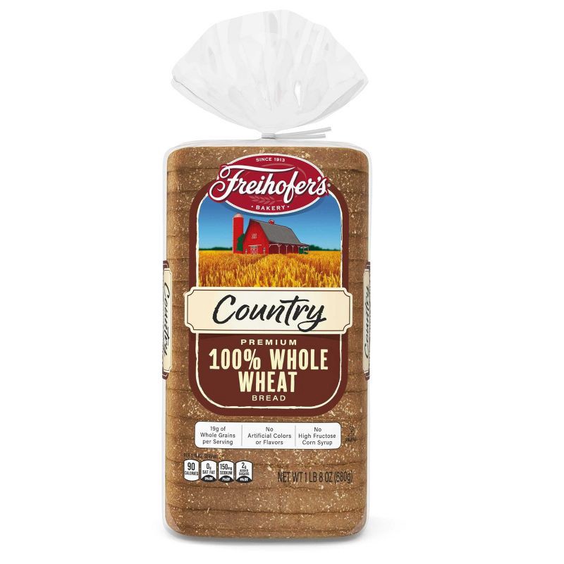 slide 1 of 9, Freihofer's 100% Whole Wheat Country Bread - 24oz, 24 oz