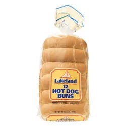 Lakeland Jumbo Hotdog Buns - 12ct/16oz