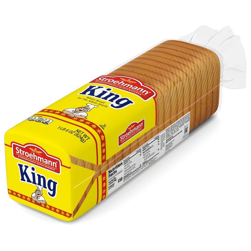 slide 2 of 12, Stroehmann King White Sandwich Bread - 22oz, 22 oz
