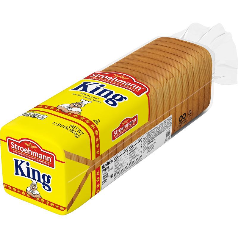 slide 7 of 12, Stroehmann King White Sandwich Bread - 22oz, 22 oz