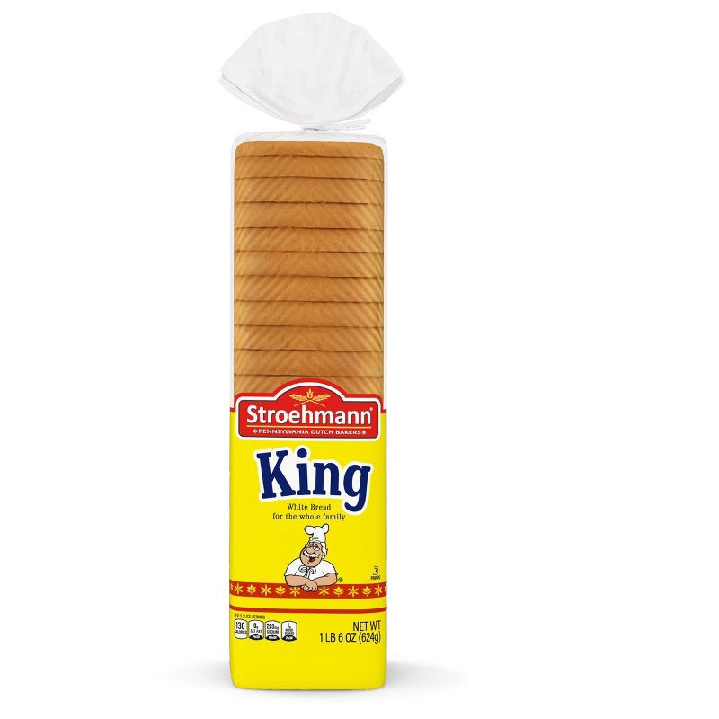 slide 8 of 12, Stroehmann King White Sandwich Bread - 22oz, 22 oz