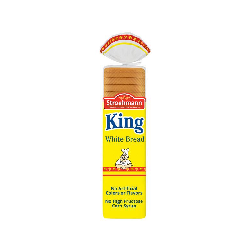 slide 1 of 12, Stroehmann King White Sandwich Bread - 22oz, 22 oz