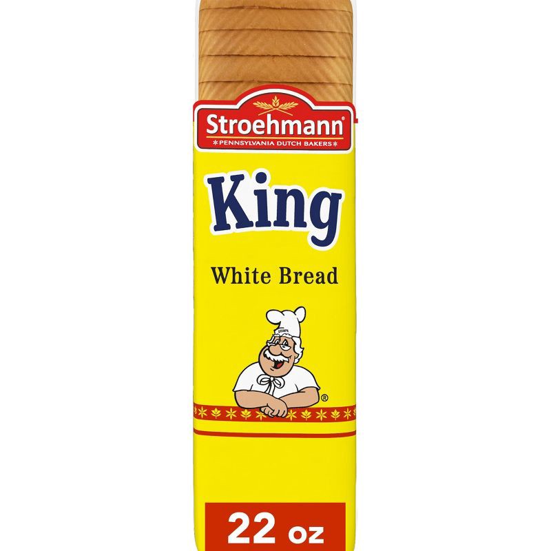 slide 1 of 12, Stroehmann King White Sandwich Bread - 22oz, 22 oz