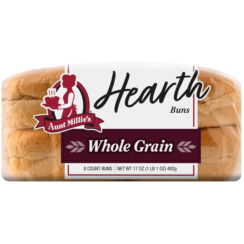 slide 3 of 7, Aunt Millie's Whole Grain Vegan Hamburger Buns - 17oz/8ct, 17 oz, 8 ct